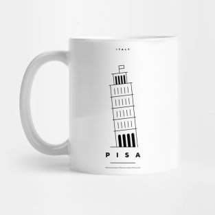 Pisa Minimal Black Line Design Mug